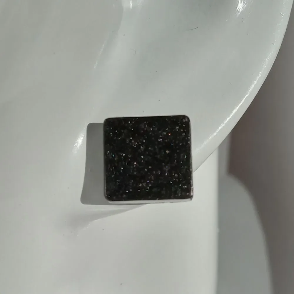 5/$25 Black square resin stud earrings